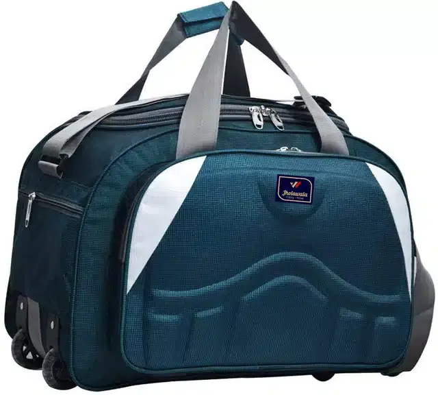 Polyester Traveling Luggage Bag with Wheels, Aqua,61 L
