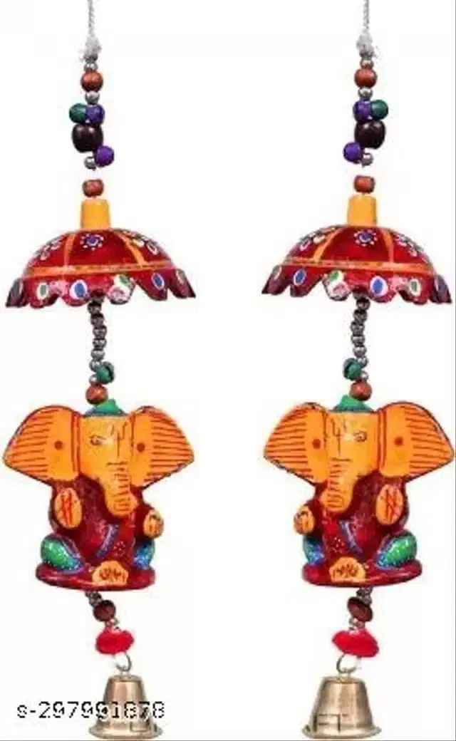 Handicraft Wind Chimes Wall Hanging, Multicolor, Pack of 2