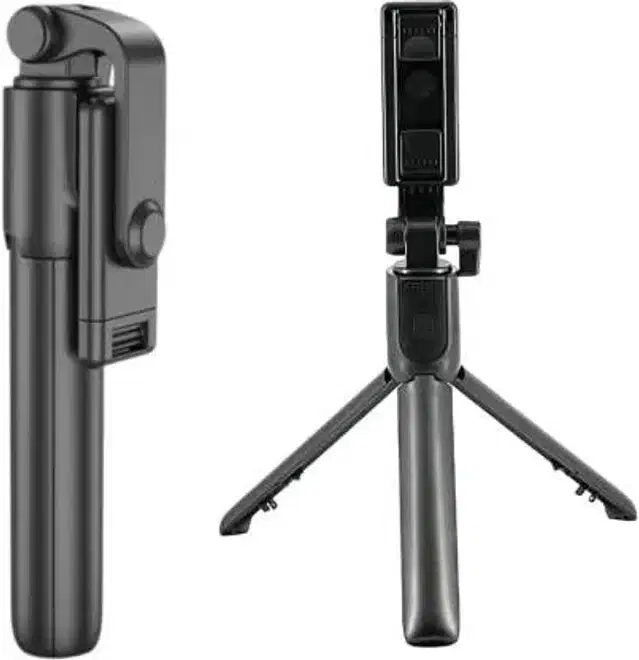 Extendable Selfie Stick with Wireless Remote and Tripod Stand, Black