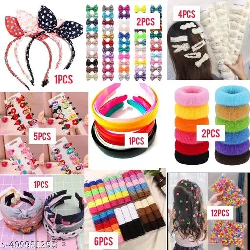 Set of 34 pcs Hair Accessories Combo for Women (Multicolor)
