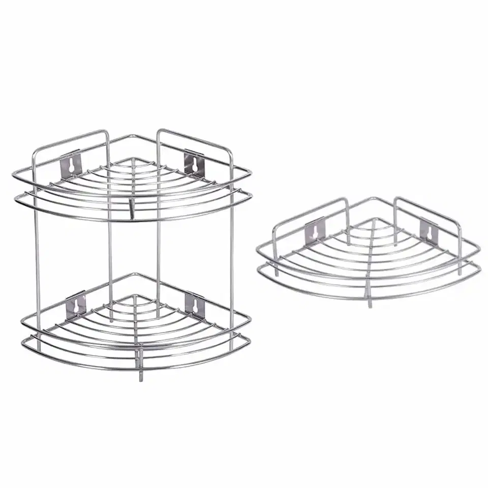 Oc9 Stainless Steel Corner Shelf 9X9X12 Inch & 9X9 Inch