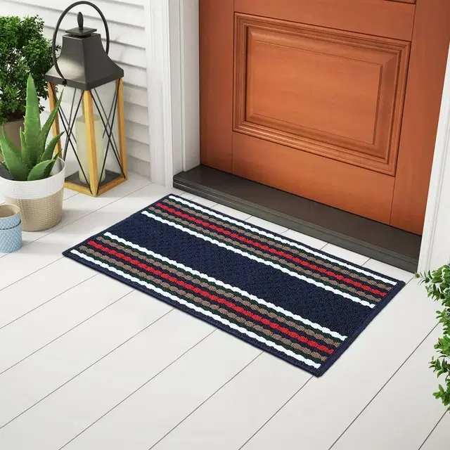 Status Stripe Dot Anti Skid Mat 38x58cm Blue