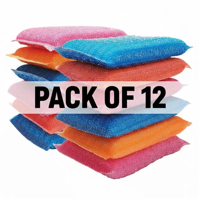  Foam Scrub Pad, Assorted, Pack of 12
