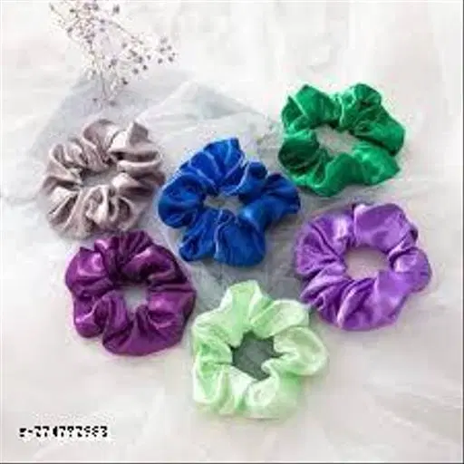 Fur Scrunchies for Women, Pack of 12 (Multicolor)