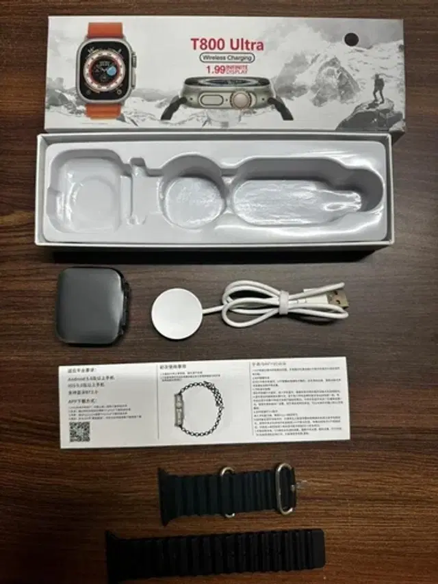 T800 Smart Watch for Men & Women, Black