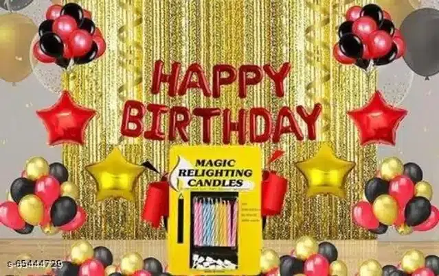 Birthday Party Decoration Kit, Multicolor, Set of 59