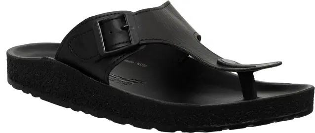 aerowalk Flip Flops for Men (Black, 6)