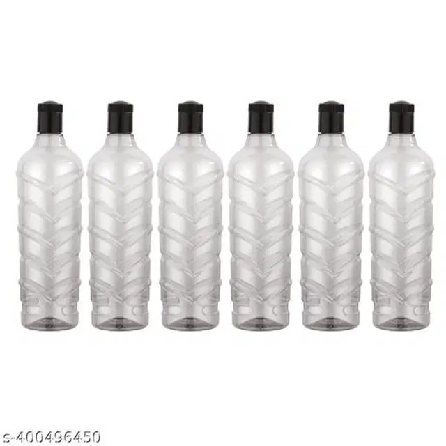 Plastic Water Bottles, Multicolor, 1000 ml, Pack of 6