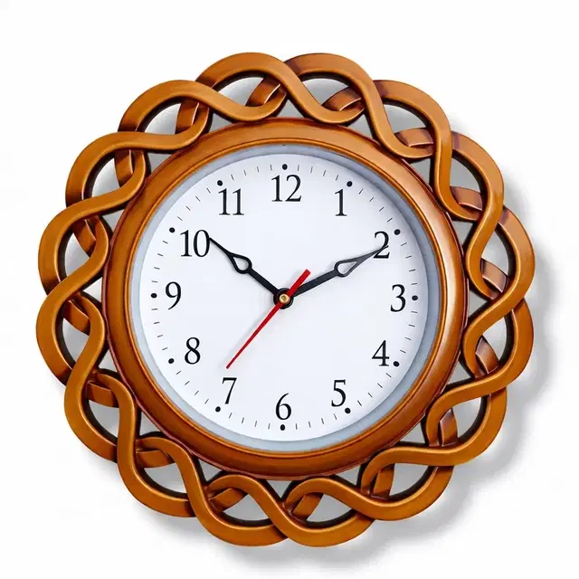 KC Arts Fancy Wall Clock Pack of 1 Brown