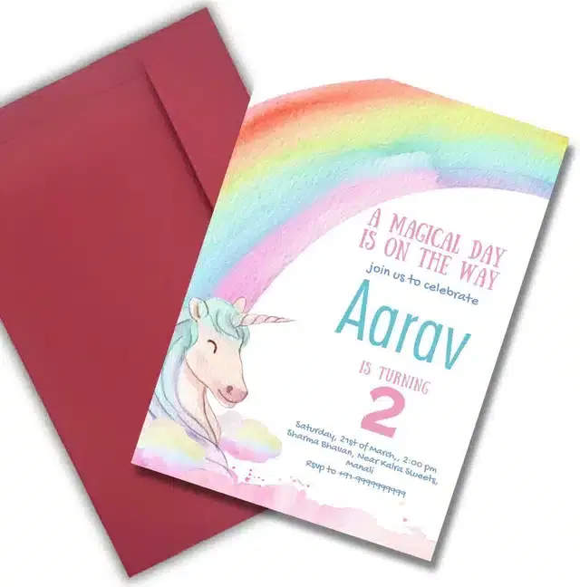 Birthday Party Greetings with Envelope, Multicolor