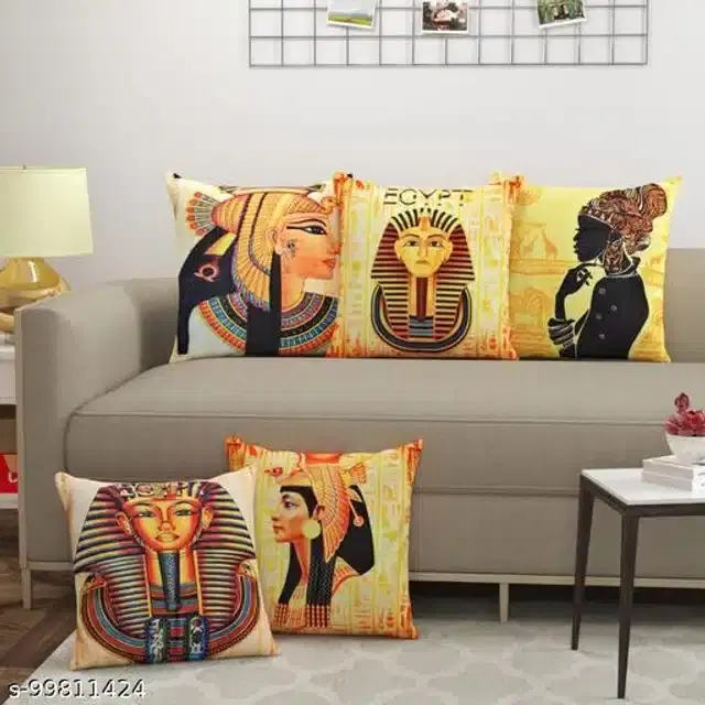 Cushion Cover for Home, Multicolor, 16x16 inches, Pack of 5