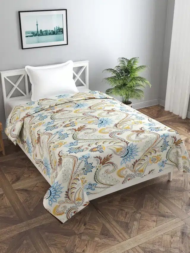 Polycotton Zipper Single Bed Duvet Cover, Multicolor, 60x90 Inches
