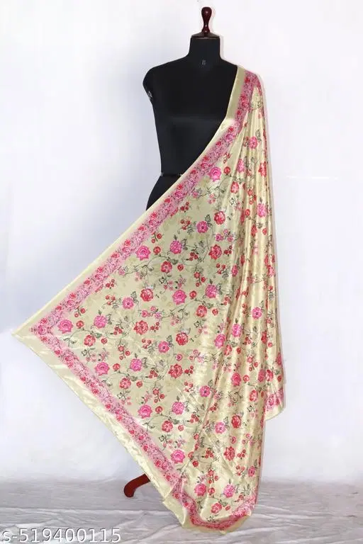 Art Silk Printed Dupatta for Women & Girls, Multicolour (Free Size)