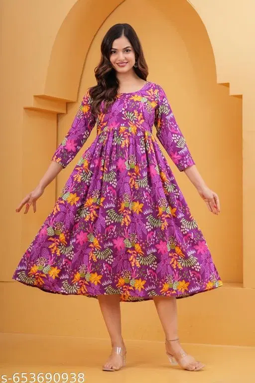 Rayon Kurti for Women, Pink (S)