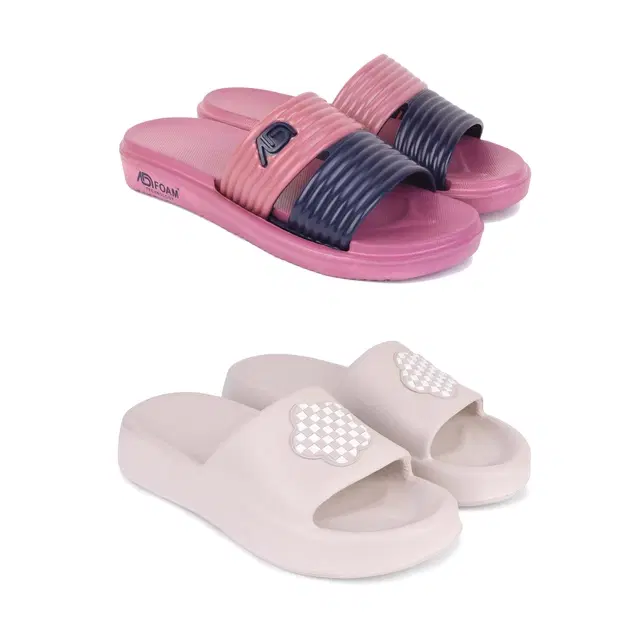 Sliders for Women, Set of 2 (Multicolor, 8)