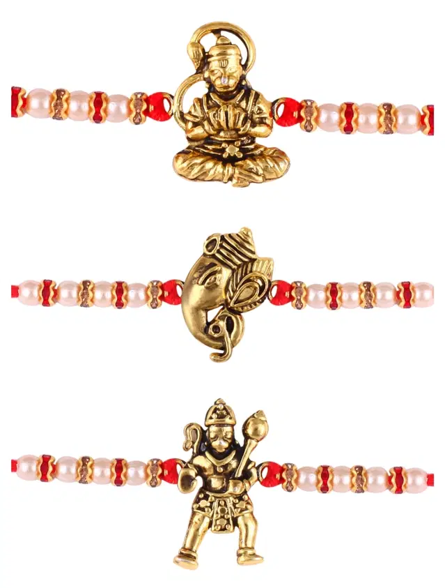 Designer Rakhi for Rakshabandhan, Multicolor, Pack of 3