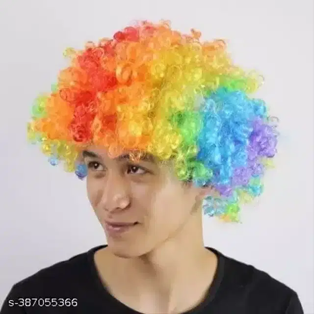 Polyester Celebration Hair Wigs, Multicolor