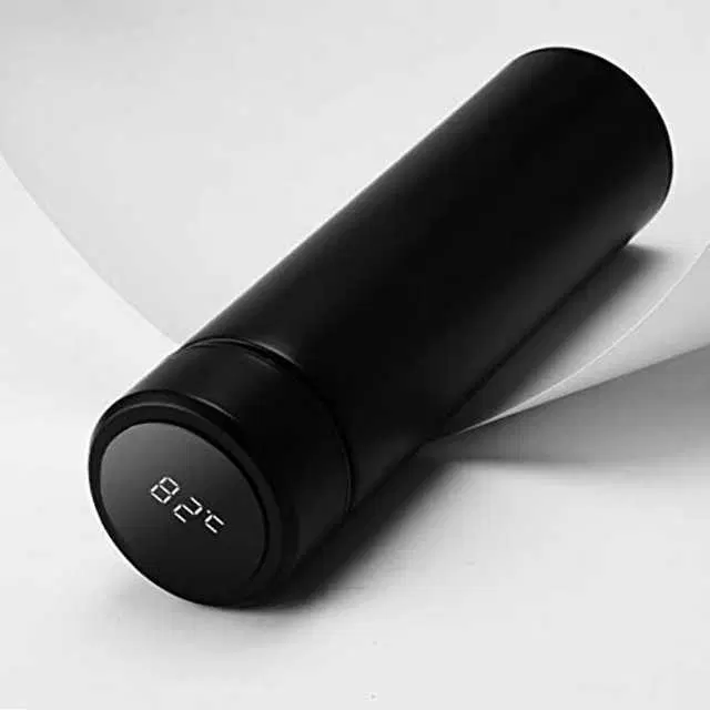 Double Stainless Steel Wall Smart Flask Vacuum Insulated Water Bottle Steel, Black, S-12