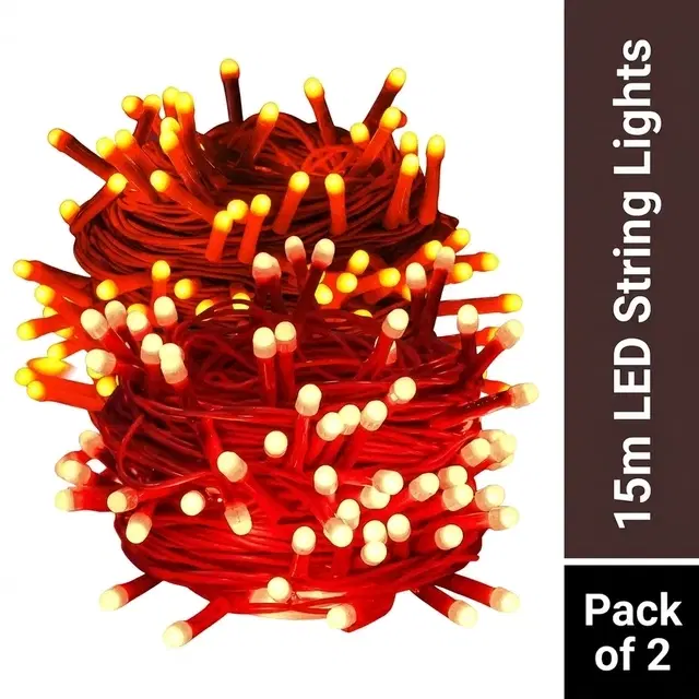 Mprow 15 Meter 54 Led's String Light - Red & Orange (Combo Pack of 2)