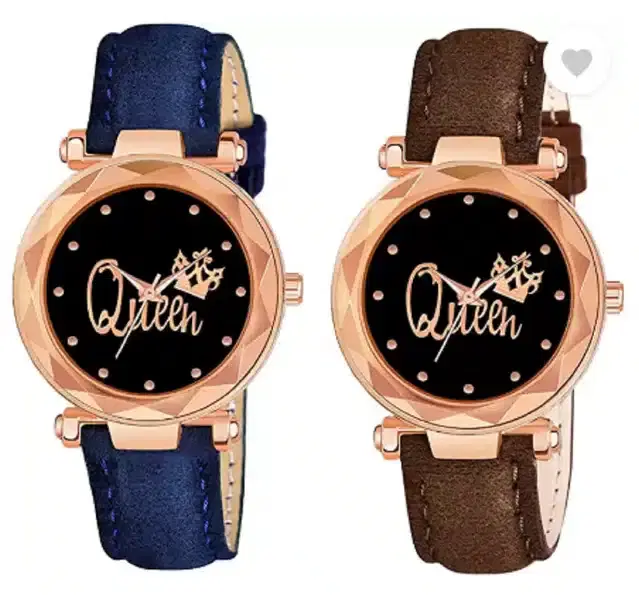 Analog Watch for Women, Pack of 2 (Multicolor)