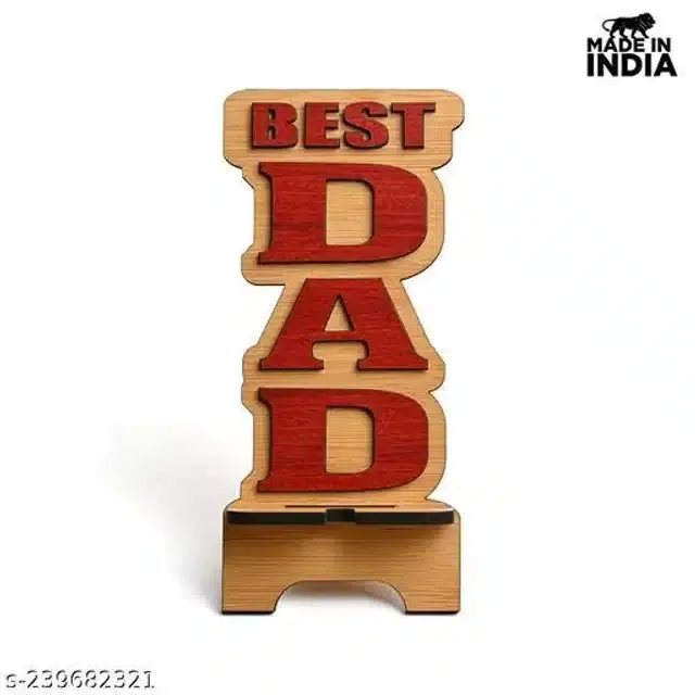 Wooden Mobile Stand, Red & Brown