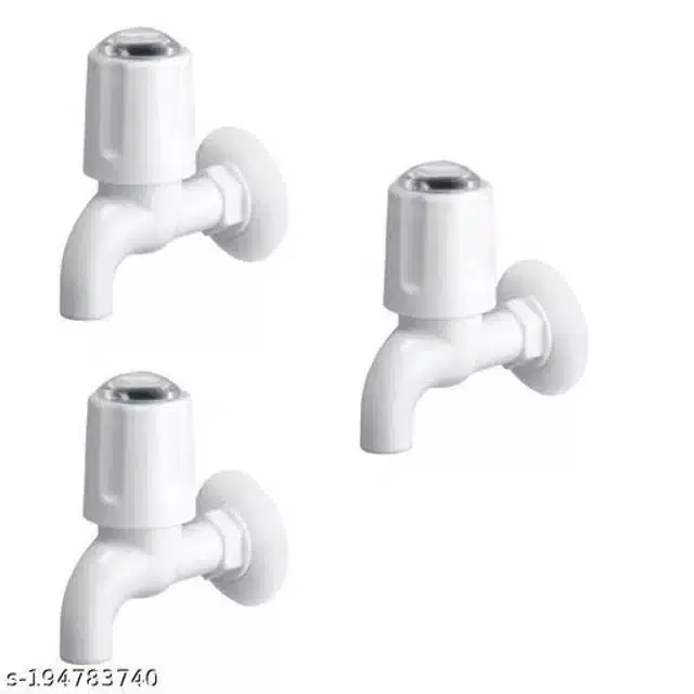 Bathroom Tap, White, Pack Of 3
