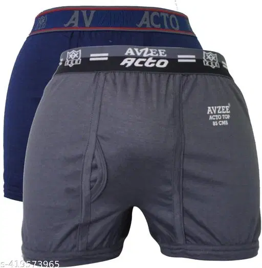 Cotton Solid Trunks for Man, Multicolour, Pack of 2 (XL)