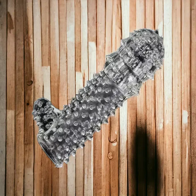 A R Silicone Crystal Dotted Condom for Men, Transparent
