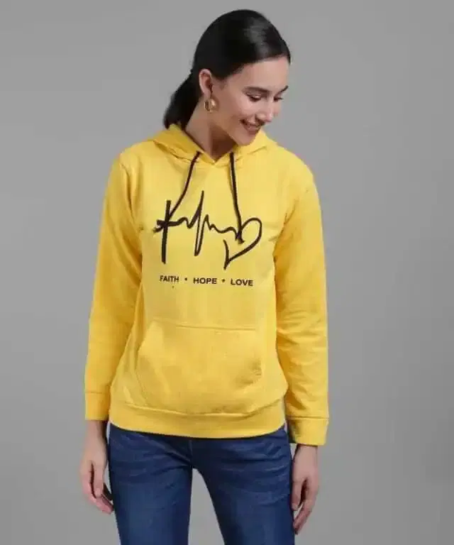 KRYPTAR Women's Fleece Hooded Sweatshirt KRYPTAR_Women_Fleece_YE L LOW_Sweatshirt_1_S