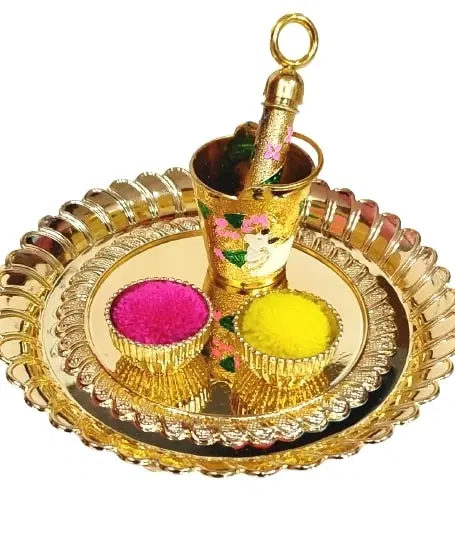 Radha Krishna Printed Bucket Pickari – For Laddu Gopal Ji Holi Celebration