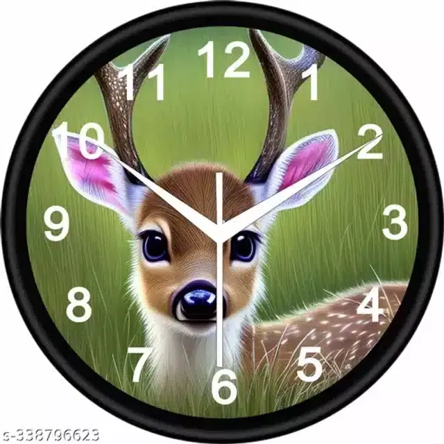 Plastic Printed Analog Wall Clock, Multicolor