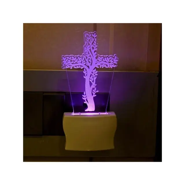 Holy Cross 3d Acrylic Led Night Lamp (Plug-in)