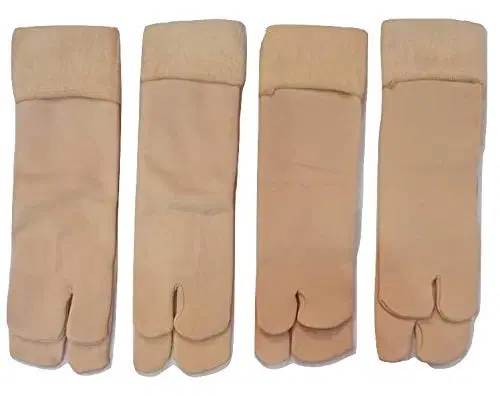 Woolen Solid Socks for Women, Pack of 4 (Beige)