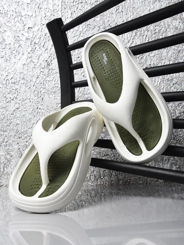 action Flip Flops for Men (Olive, 6)