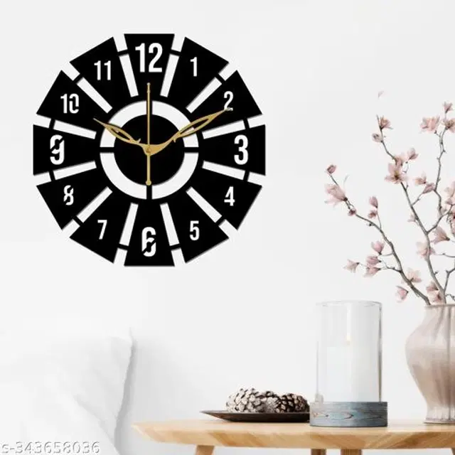Wooden Wall Clock, Black