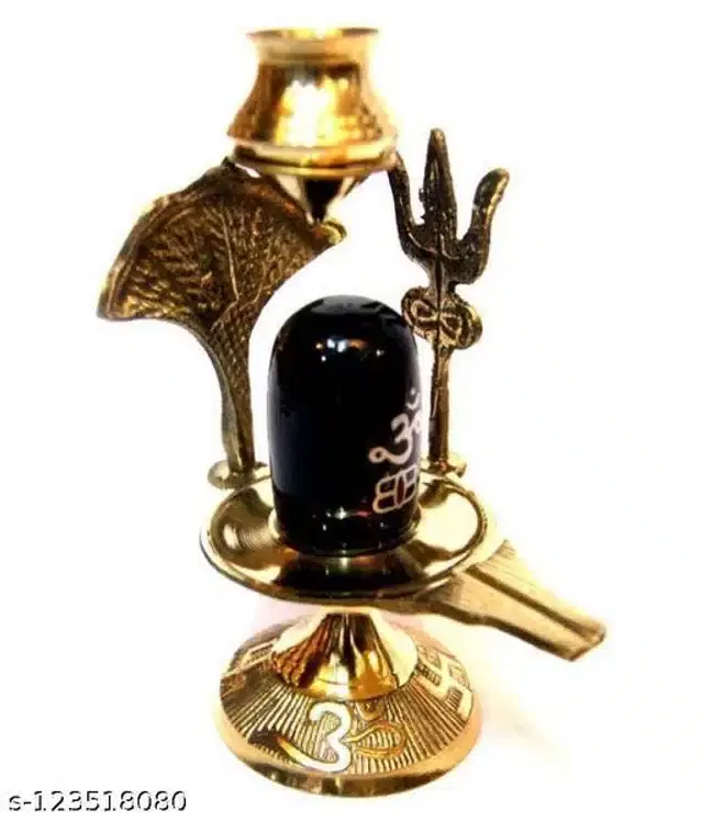 Shiva Linga for Pooja, Black & Gold