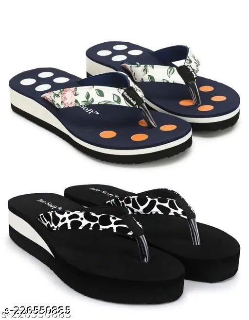 EVA Flip-flops for Women (Multicolor, 4) Pack of 2
