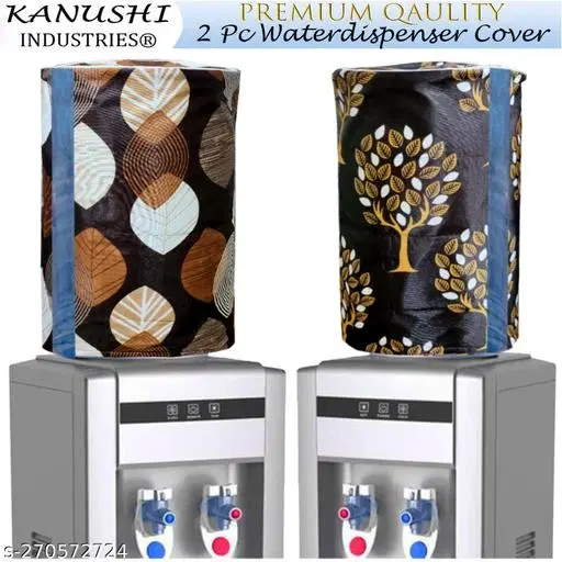 KANUSHI Industries® 2 Pc Water Dispenser Bottle Cover with Water Level Indication 20 L (WD-Brown-Long-LEVS+BROWN-TREE-2PC)
