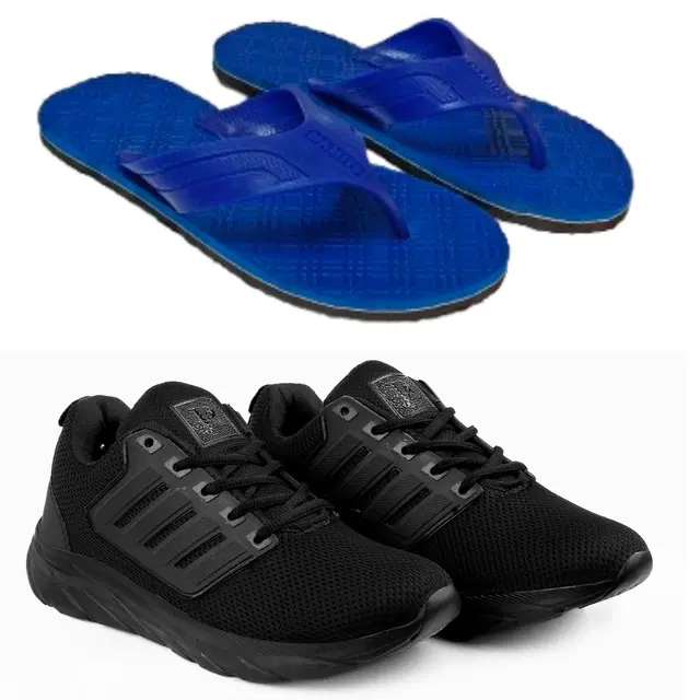 Combo of Flipflops with Sports Shoes for Men, Set of 2 (Multicolor, 7)