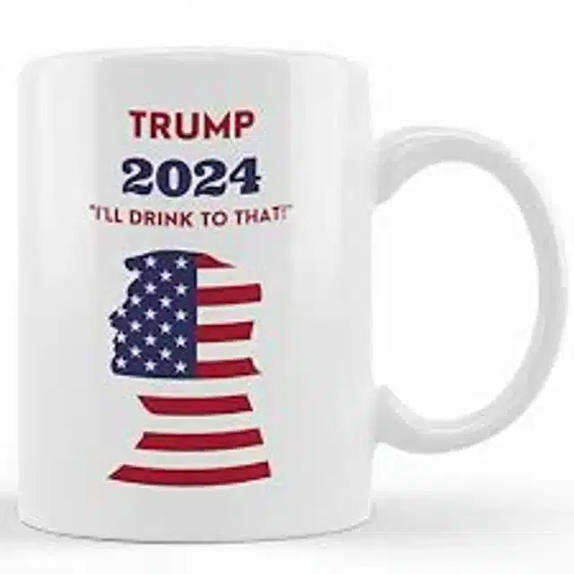 Ceremic Printed Coffee Mug, White, 350 ml