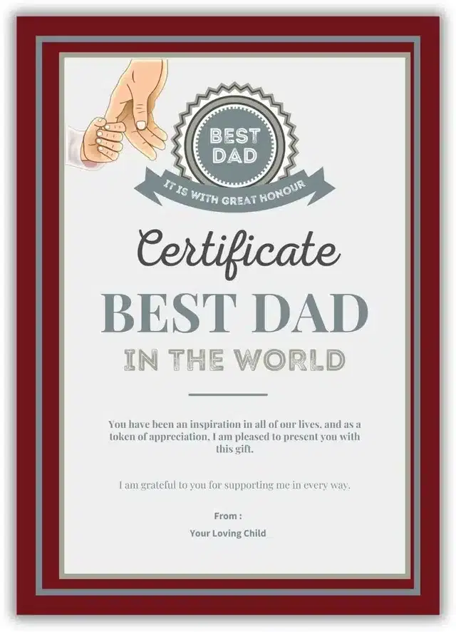 Best Father Certificate, Multicolor