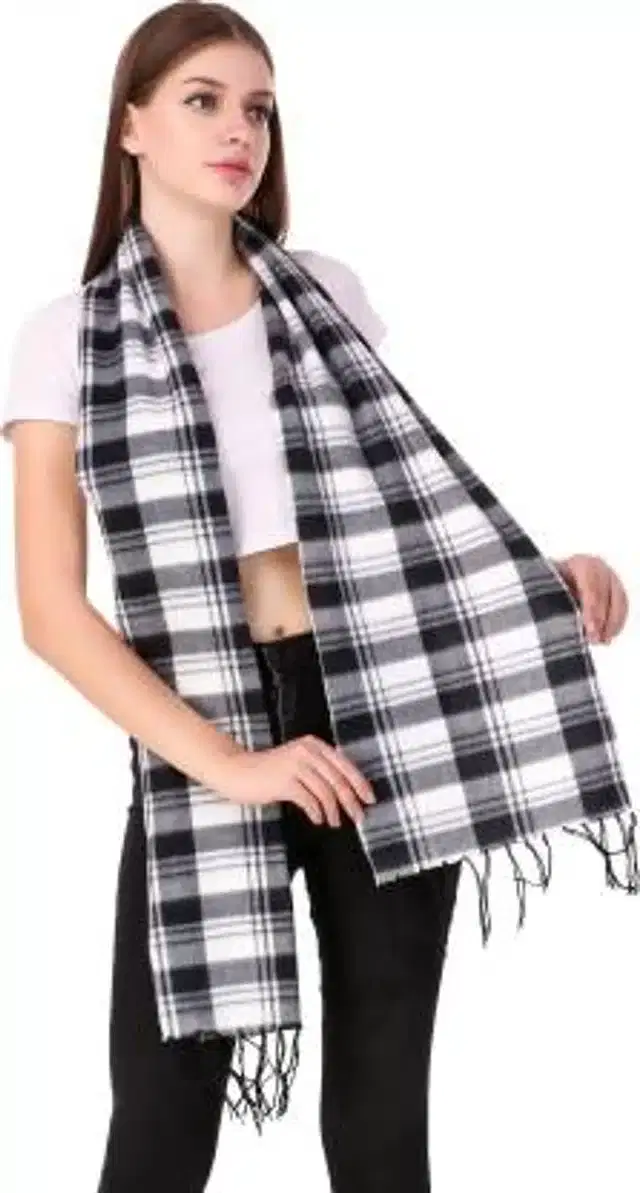 Checkered Muffler for Unisex (Grey)