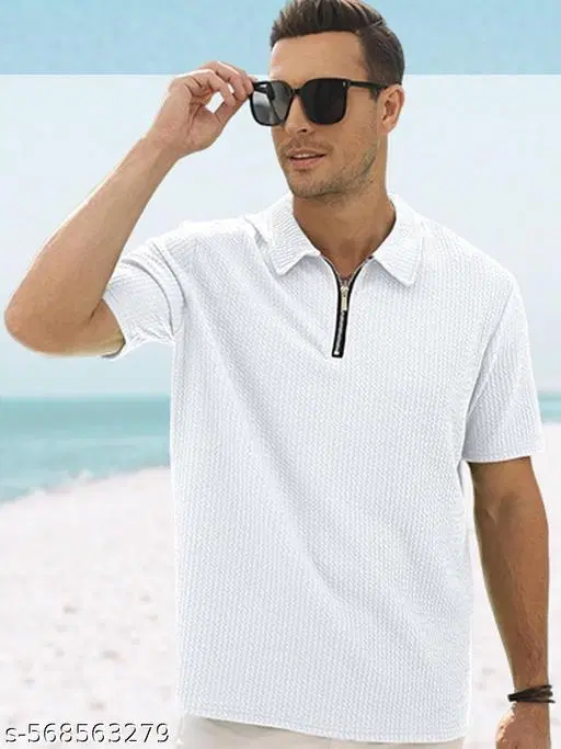 Cotton Blend T-shirt for Men, White (L)