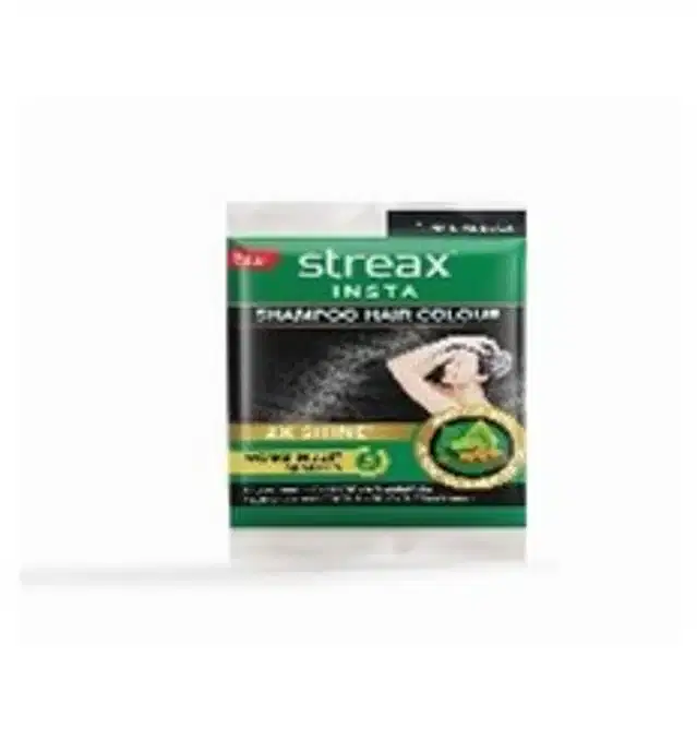 Streax Insta Shampoo Hair Colour Natural Black 1, 18 ml