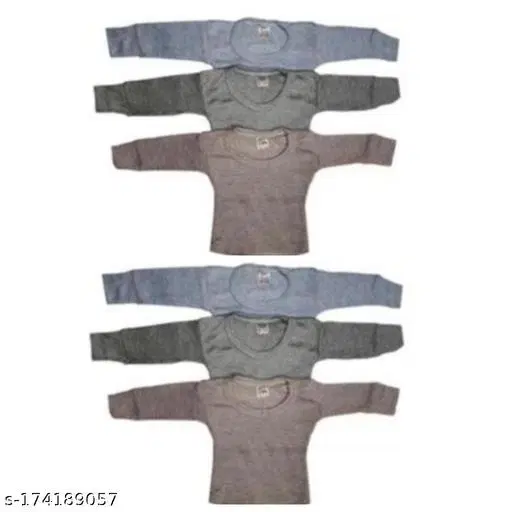 Woolen Thermal Topwear for Kids, Pack of 6 (Multicolor, 0-3 Months)