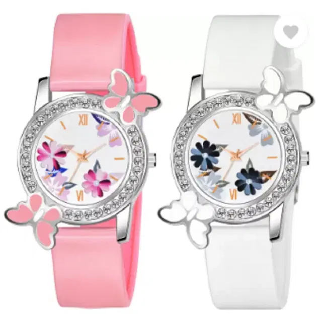 Analog Watch for Women & Girls, Pack of 2 (Multicolor)