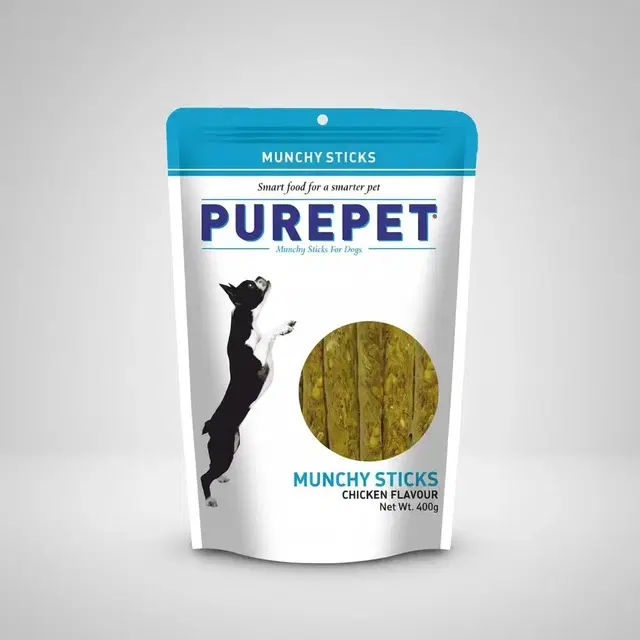 Purepet Munchy Sticks, Chicken Flavour, Dog Treats, 400 g