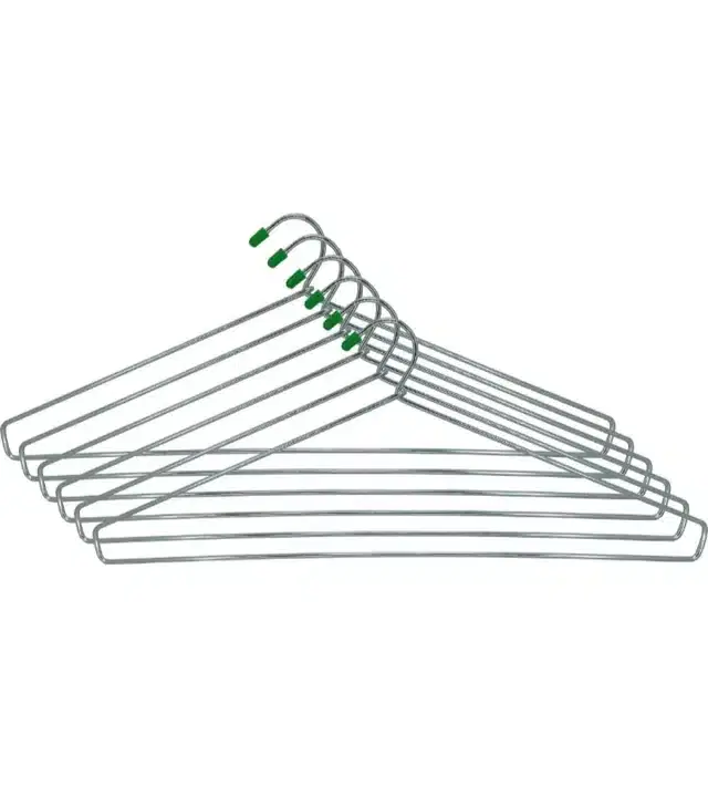 Steel Cloth Hangers, Silver, Pack of 12