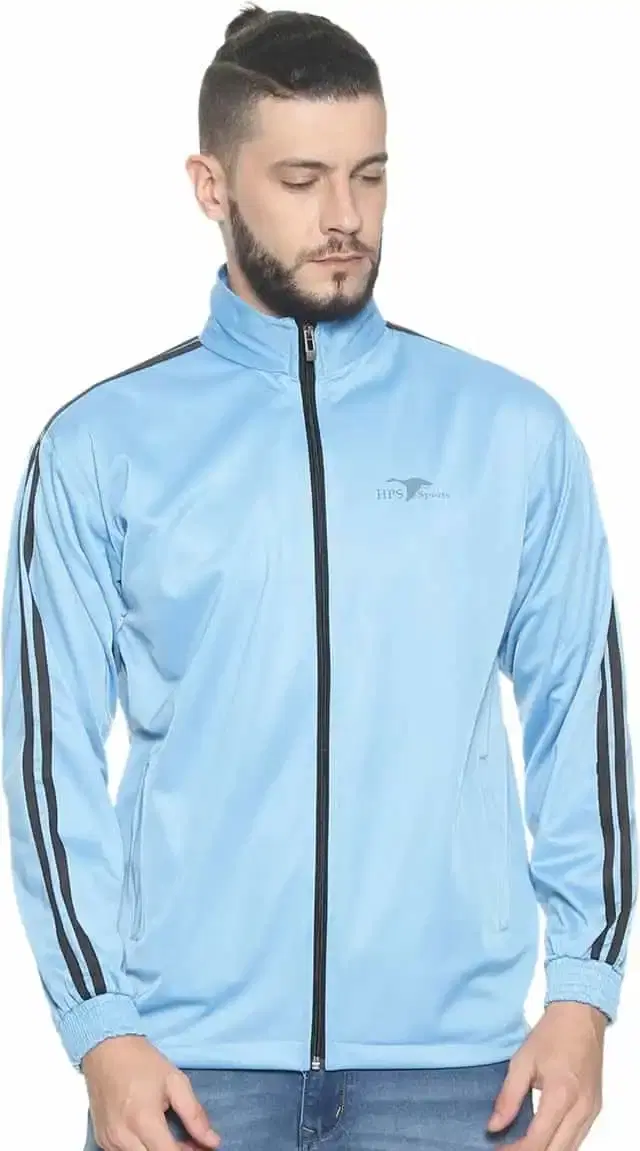 HPS Sports Full Sleeve Solid mens Jacket (Blue, S) (HP0293)