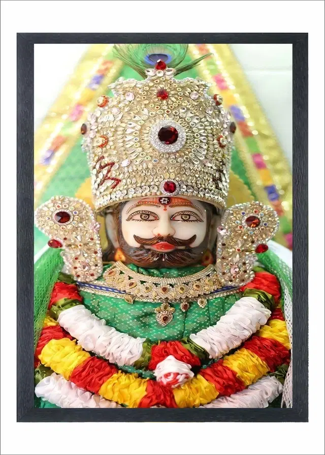 KC Arts Khatu Shyam Golden photo frame 8x6in